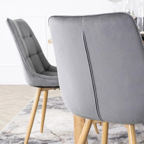 Krzesło RODRI Szare Welurowe
