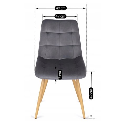 Krzesło RODRI Szare Welurowe