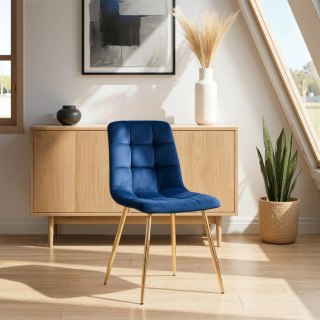 Krzesło YORK Granatowe Welurowe