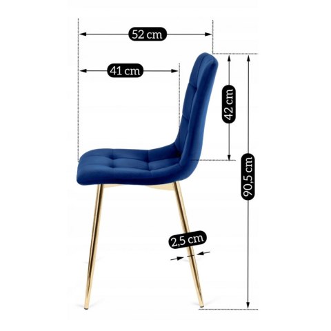Krzesło YORK Granatowe Welurowe