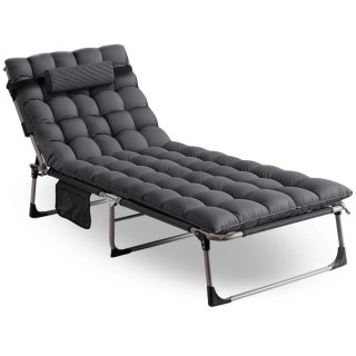 Leżak Ogrodowy Łóżko Polowe VENUS Szare