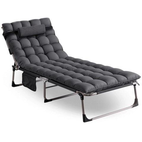 Leżak Ogrodowy Łóżko Polowe VENUS Szare