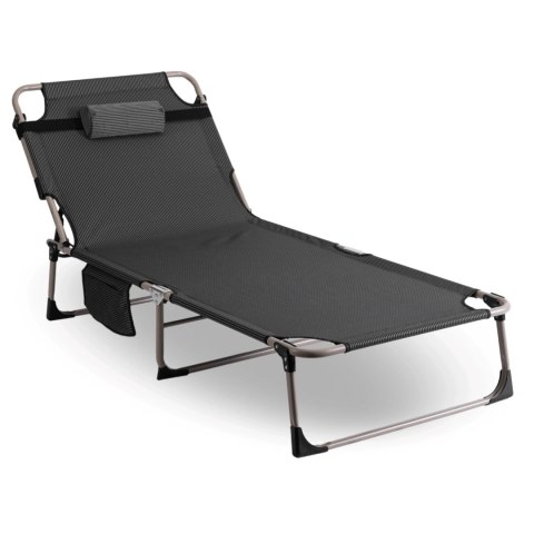 Leżak Ogrodowy Łóżko Polowe VENUS Szare
