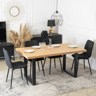 Stół EDWIN Rozkładany 160-260 cm Dąb Złoty/Czarny