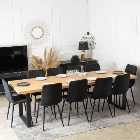 Stół EDWIN Rozkładany 160-260 cm Dąb Złoty/Czarny