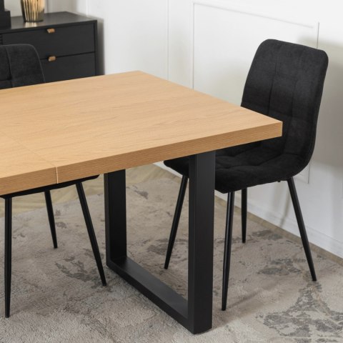 Stół EDWIN Rozkładany 160-260 cm Dąb Złoty/Czarny