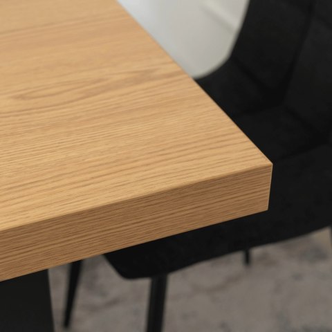 Stół EDWIN Rozkładany 160-260 cm Dąb Złoty/Czarny