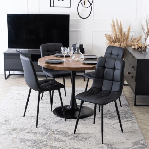 Stół LINO 100 cm Dąb Rustykalny/Czarny