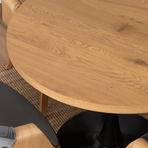 Stół LINO 100 cm Dąb Złoty/Czarny