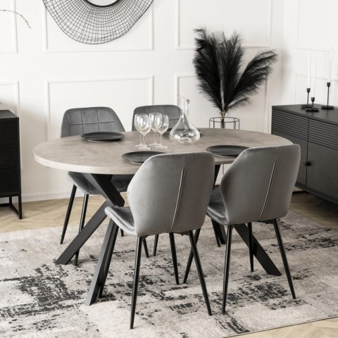 Stół LUKAS Rozkładany 100-250 cm Beton/Czarny