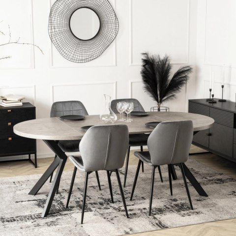 Stół LUKAS Rozkładany 100-250 cm Beton/Czarny