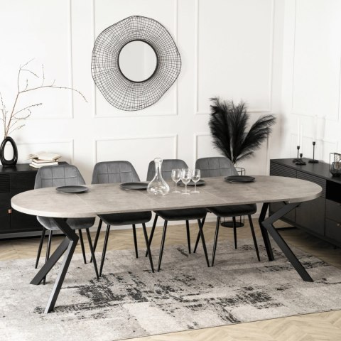 Stół LUKAS Rozkładany 100-250 cm Beton/Czarny