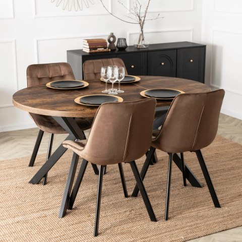 Stół LUKAS Rozkładany 100-250 cm Dąb Rustykalny/Czarny