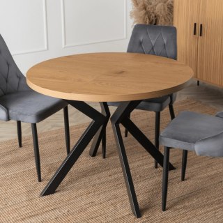 Stół LUKAS Rozkładany 100-250 cm Dąb Złoty/Czarny