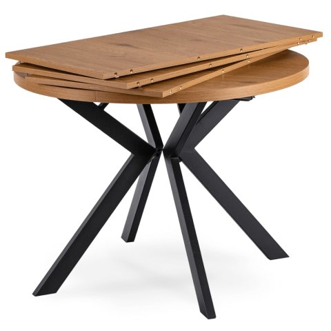 Stół LUKAS Rozkładany 100-250 cm Dąb Złoty/Czarny