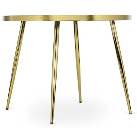 Stół TINGA 100 cm Szklany Czarny/Złoty