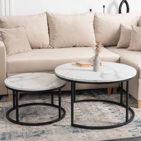 Zestaw Stolików DAFNE MAX Biały Marmur