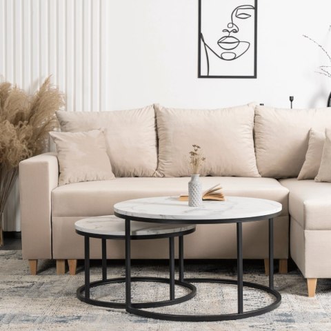 Zestaw Stolików DAFNE MAX Biały Marmur