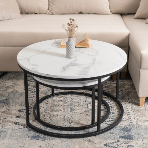 Zestaw Stolików DAFNE MAX Biały Marmur