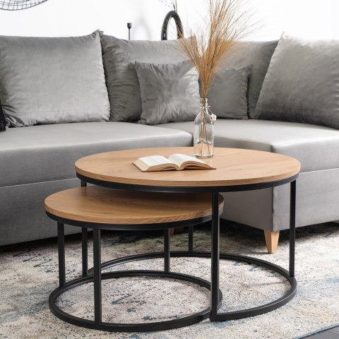 Zestaw Stolików DELIA MAX Dąb Złoty