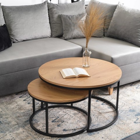 Zestaw Stolików DELIA MAX Dąb Złoty