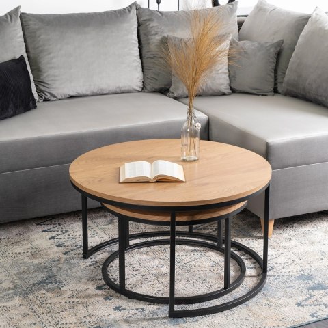 Zestaw Stolików DELIA MAX Dąb Złoty