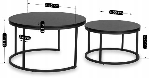 Zestaw Stolików MANU MAX Czarny