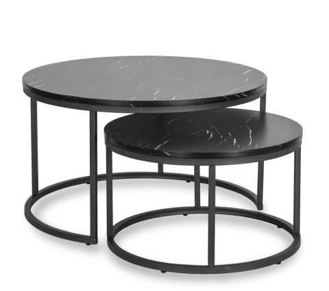 Zestaw Stolików MAURO MAX Czarny Marmur