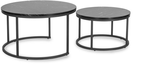 Zestaw Stolików MAURO MAX Czarny Marmur