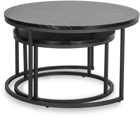 Zestaw Stolików MAURO MAX Czarny Marmur