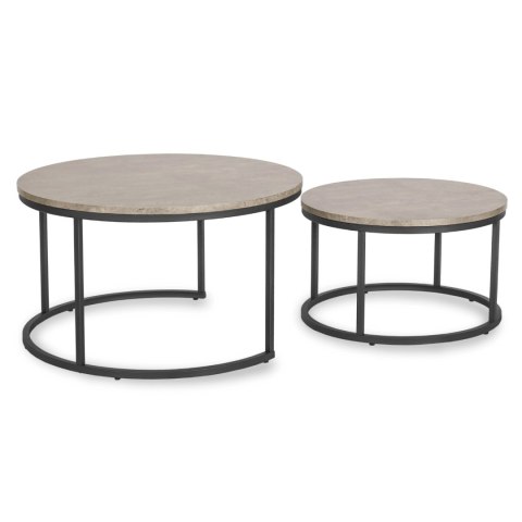 Zestaw Stolików Kawowych ROCKY MAX 60 cm/80 cm Szary Beton Nowoczesny Loft