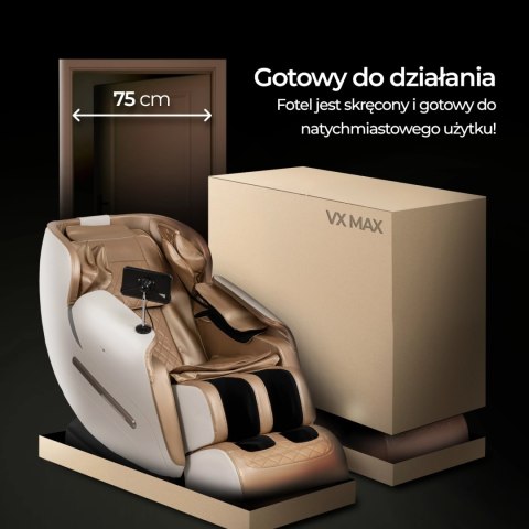 Fotel Masujący VX MAX Beżowy Ekoskóra