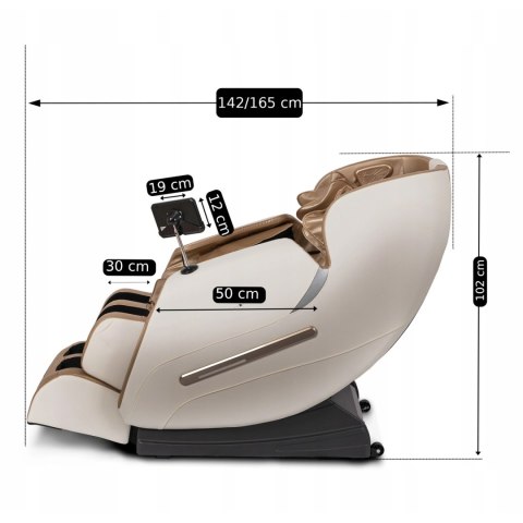 Fotel Masujący VX MAX Beżowy Ekoskóra
