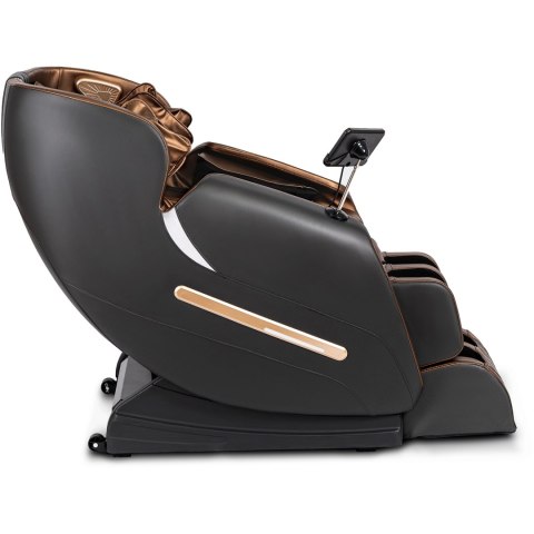 Fotel Masujący VX MAX Wypoczynkowy Relaksacyjny Brązowy Ekoskóra Nowoczesny