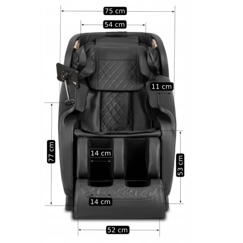 Fotel Masujący VX MAX Wypoczynkowy Relaksacyjny Czarny Ekoskóra Nowoczesny