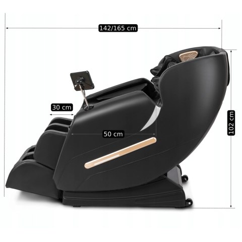 Fotel Masujący VX MAX Wypoczynkowy Relaksacyjny Czarny Ekoskóra Nowoczesny