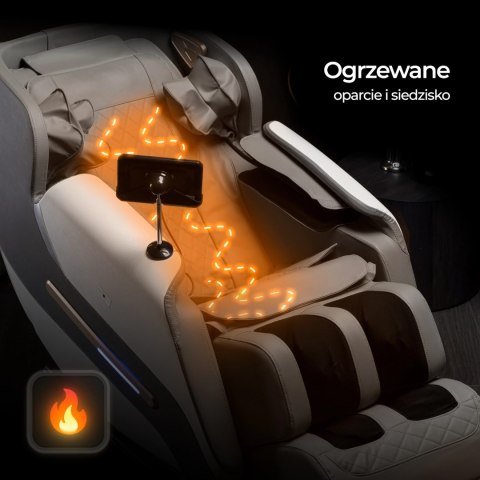 Fotel Masujący VX MAX Wypoczynkowy Relaksacyjny Szary Ekoskóra Nowoczesny