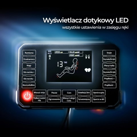 Fotel Masujący VX MAX Wypoczynkowy Relaksacyjny Szary Ekoskóra Nowoczesny