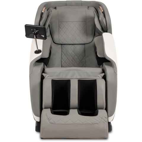 Fotel Masujący VX MAX Wypoczynkowy Relaksacyjny Szary Ekoskóra Nowoczesny