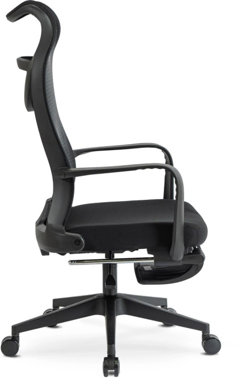 Fotel Biurowy Ergonomiczny Obrotowy z Podnóżkiem ACTON Czarny