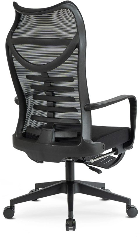 Fotel Biurowy Ergonomiczny Obrotowy z Podnóżkiem ACTON Czarny