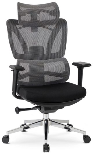 Fotel Obrotowy DELSIN Ergonomiczny Czarny Z Podnóżkiem