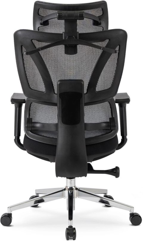 Fotel Obrotowy DELSIN Ergonomiczny Czarny Z Podnóżkiem