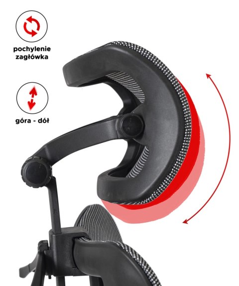 Fotel Obrotowy DELSIN Ergonomiczny Czarny Z Podnóżkiem