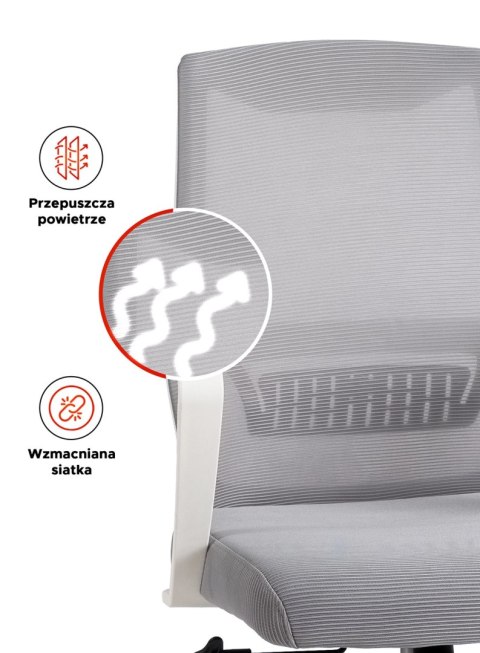 Fotel dla Dziecka Obrotowy Młodzieżowy LEFKAS Szary Nowoczesny