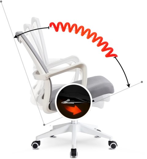 Fotel dla Dziecka Obrotowy Młodzieżowy LEFKAS Szary Nowoczesny