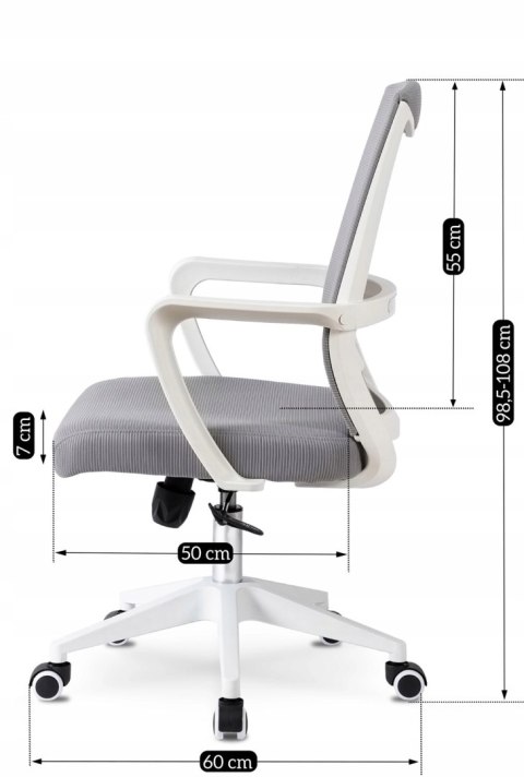 Fotel dla Dziecka Obrotowy Młodzieżowy LEFKAS Szary Nowoczesny