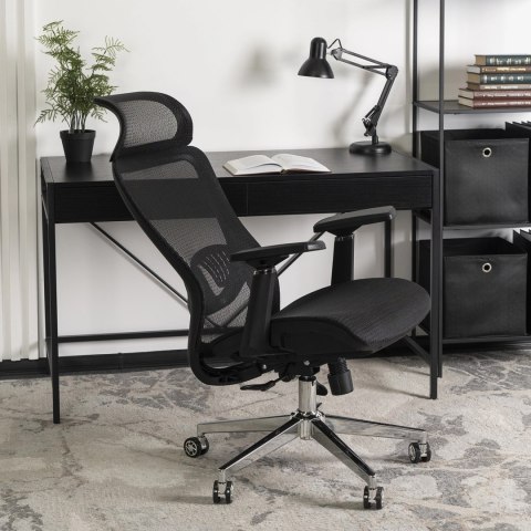 Fotel Biurowy Ergonomiczny Obrotowy LITOS Czarny Nowoczesny