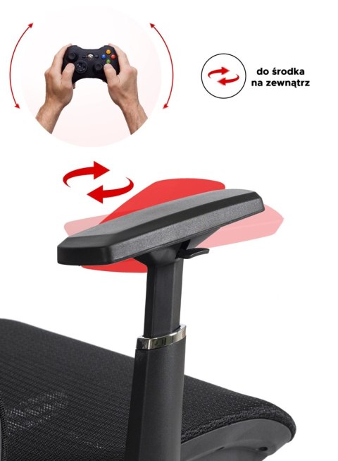 Fotel Biurowy Ergonomiczny Obrotowy LITOS Czarny Nowoczesny