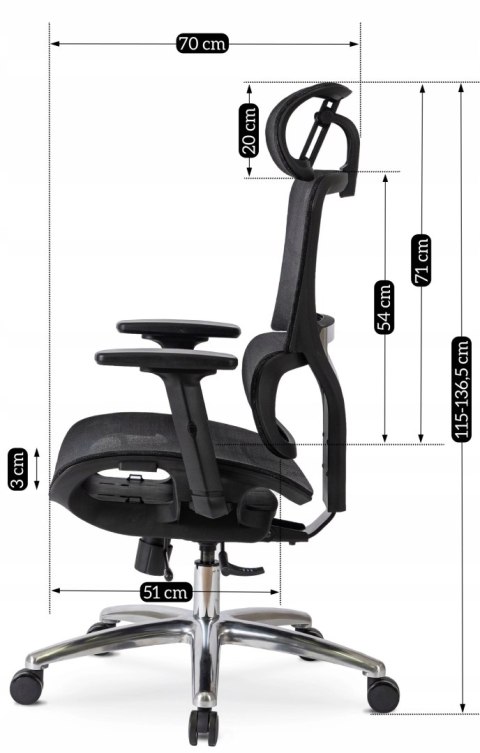 Fotel Obrotowy ROYAL Ergonomiczny Czarny